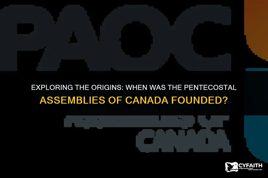 when was the pentecostal assemblies of canada founded