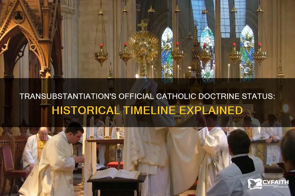 when was transubstantiation made official catholic doctrine