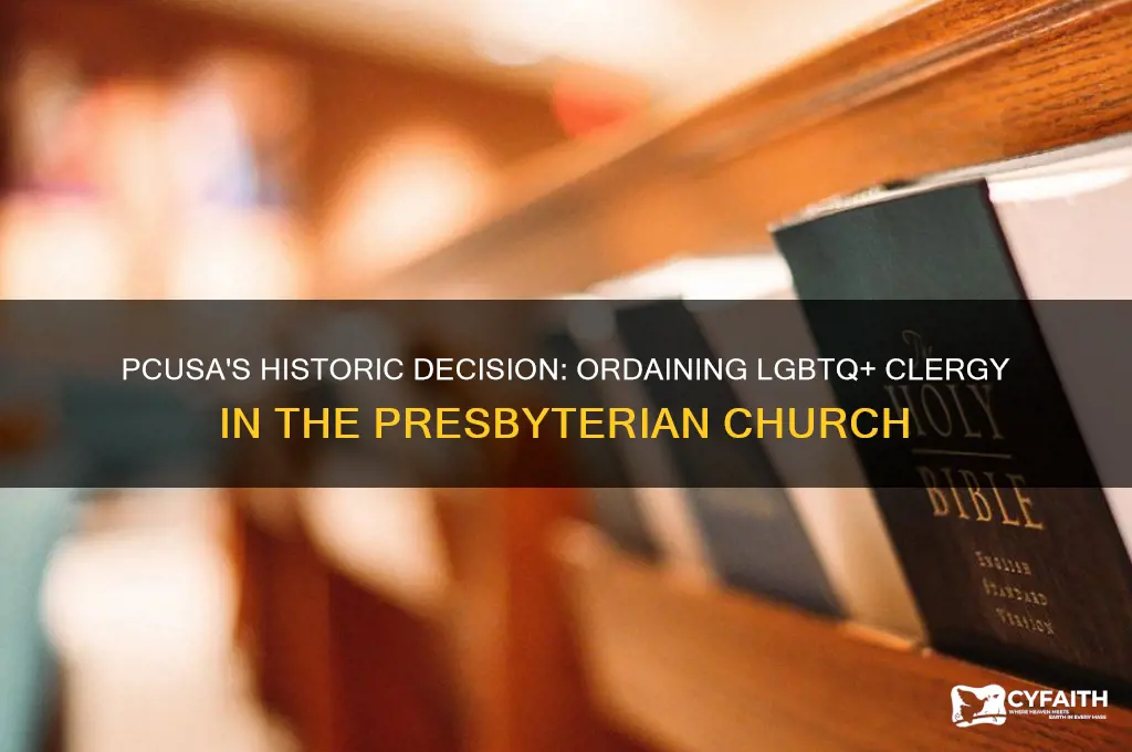 when were gay people ordained in the presbyterian church pcusa