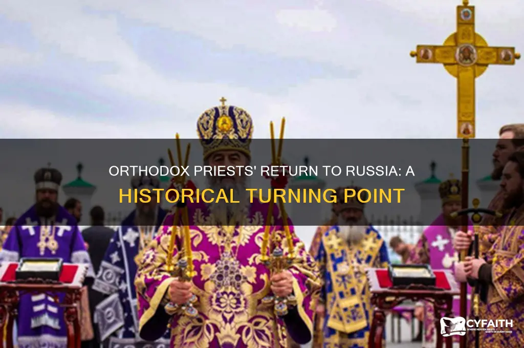 when were orthodox priests alllowed to return to russia