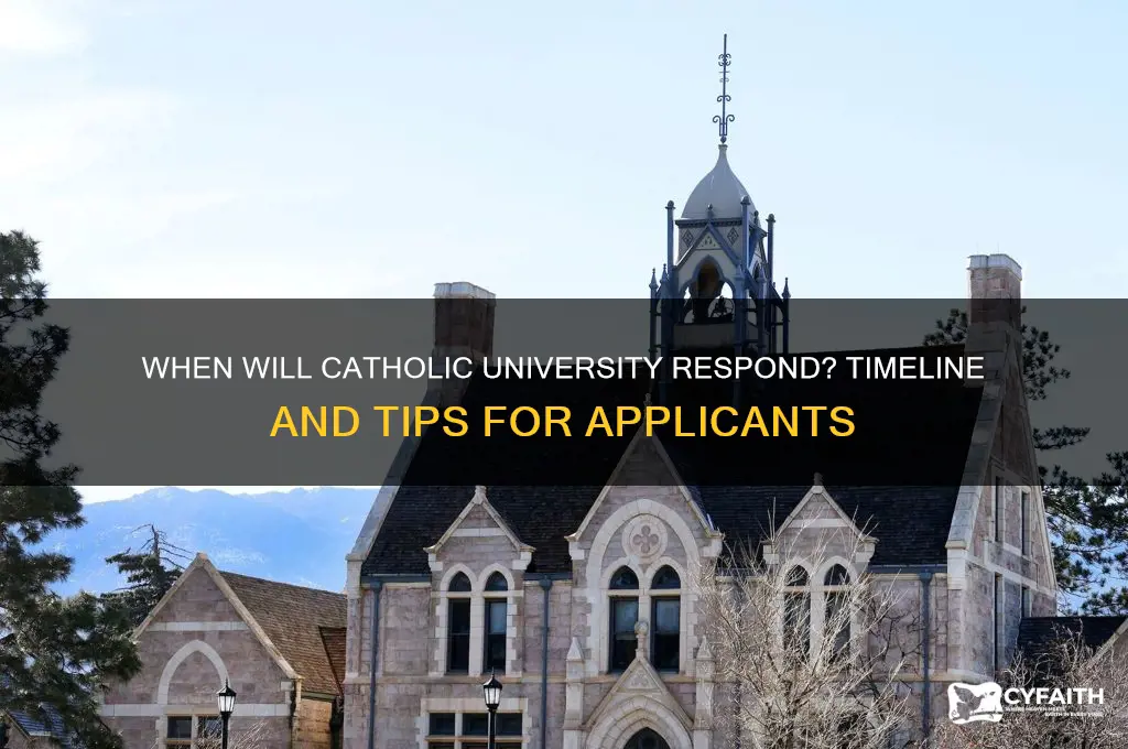 when will i hear back from catholic university
