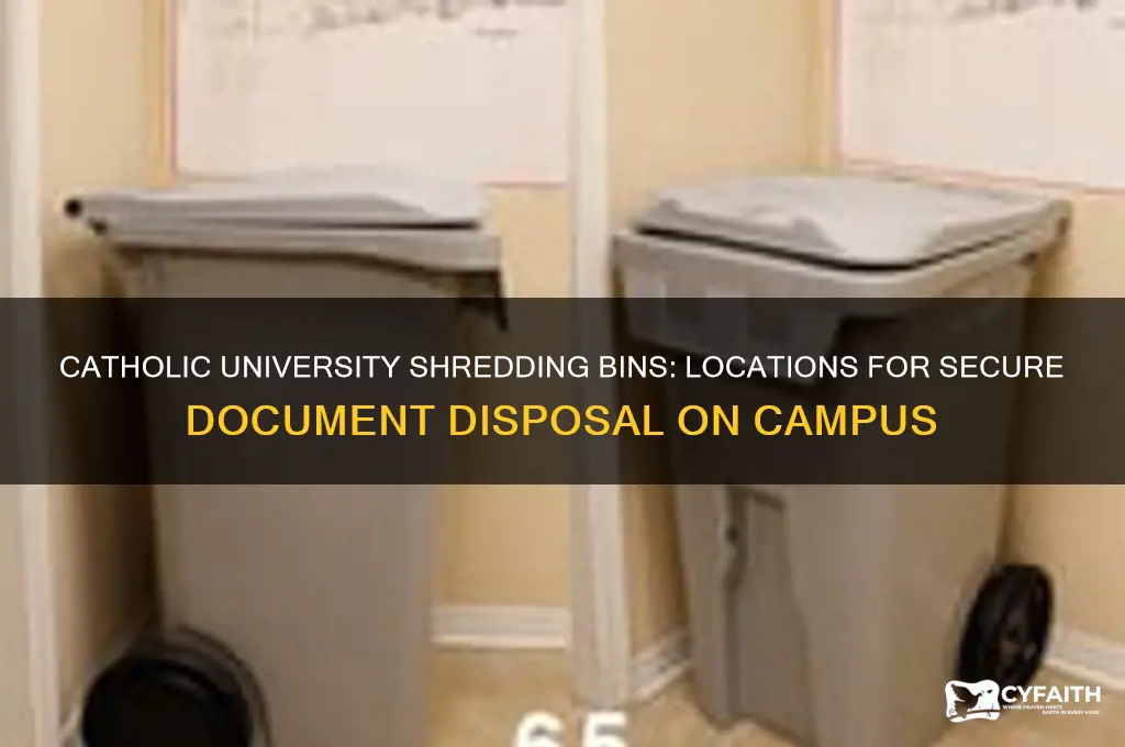 where are the shredding bins on campus of catholic university
