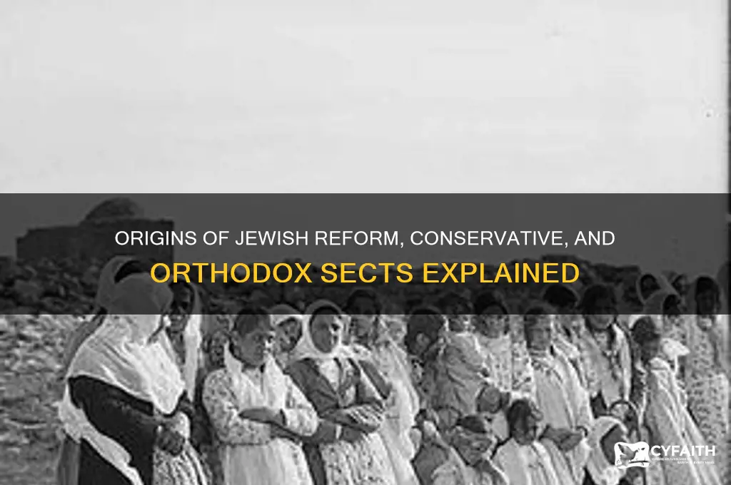 where did jewish reform conservative and orthodox sects originate