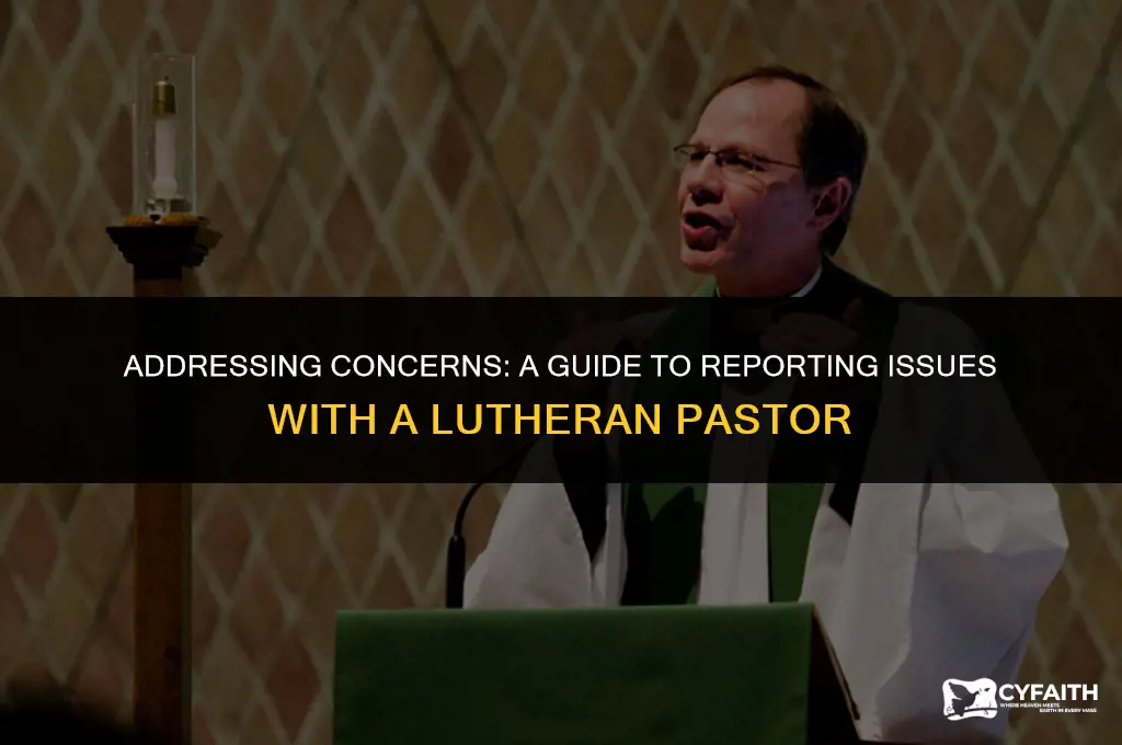 where do you complain to about a lutheran pastor
