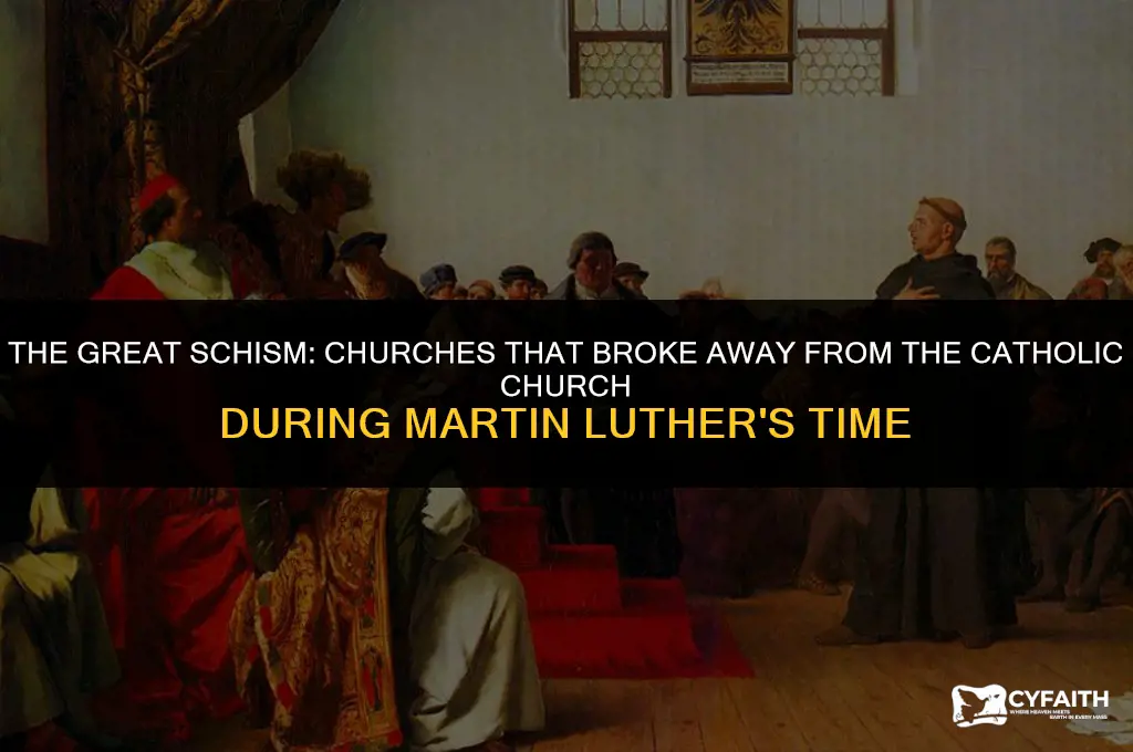 which churches broke away from catholic during martin luthers time