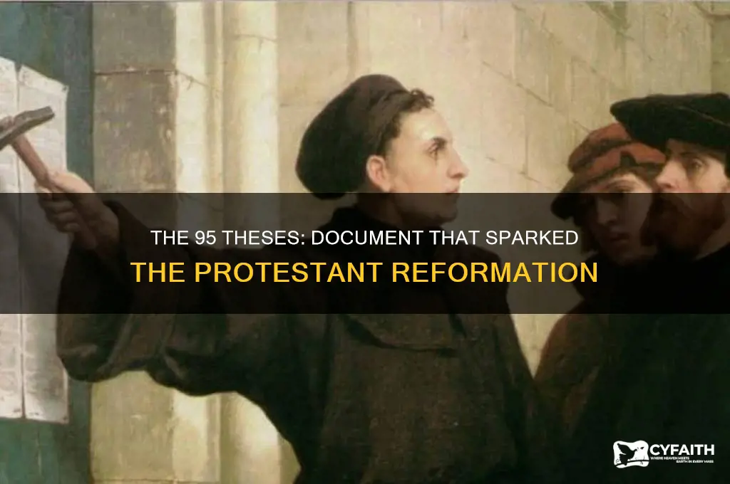 which document sparked the protestant reformation