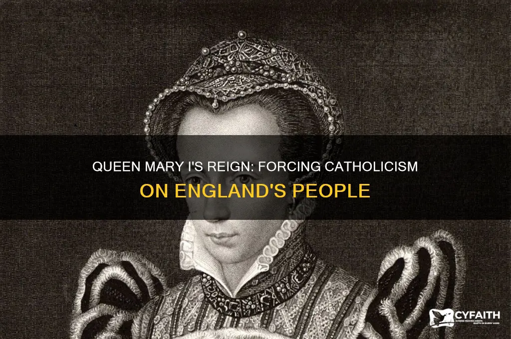 which monarch ordered the people to be catholic in england