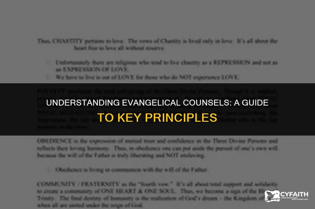 which of the following are considered evangelical counsels