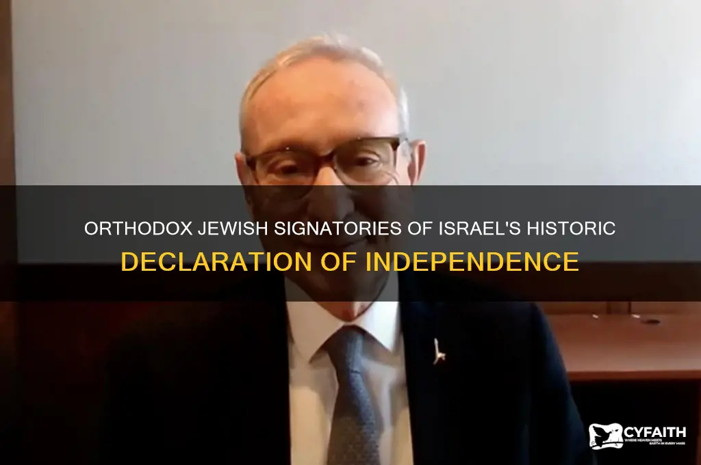which orthodox jews signed israel