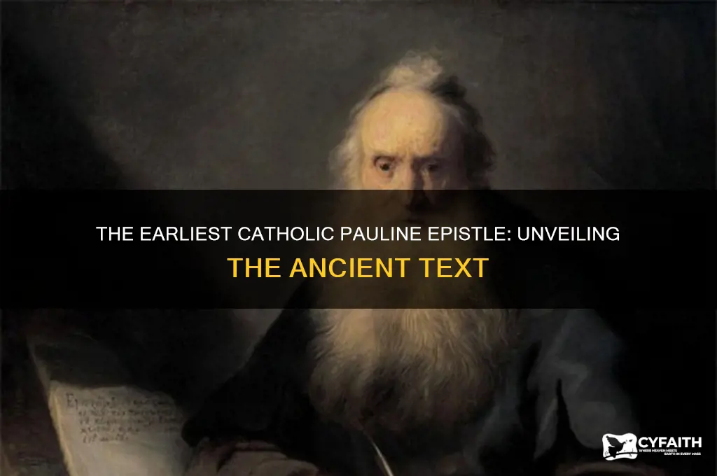 which pauline epistle is the earliest catholic