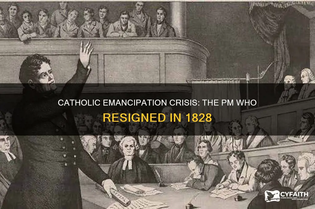 which pm resigned over catholic emancipation