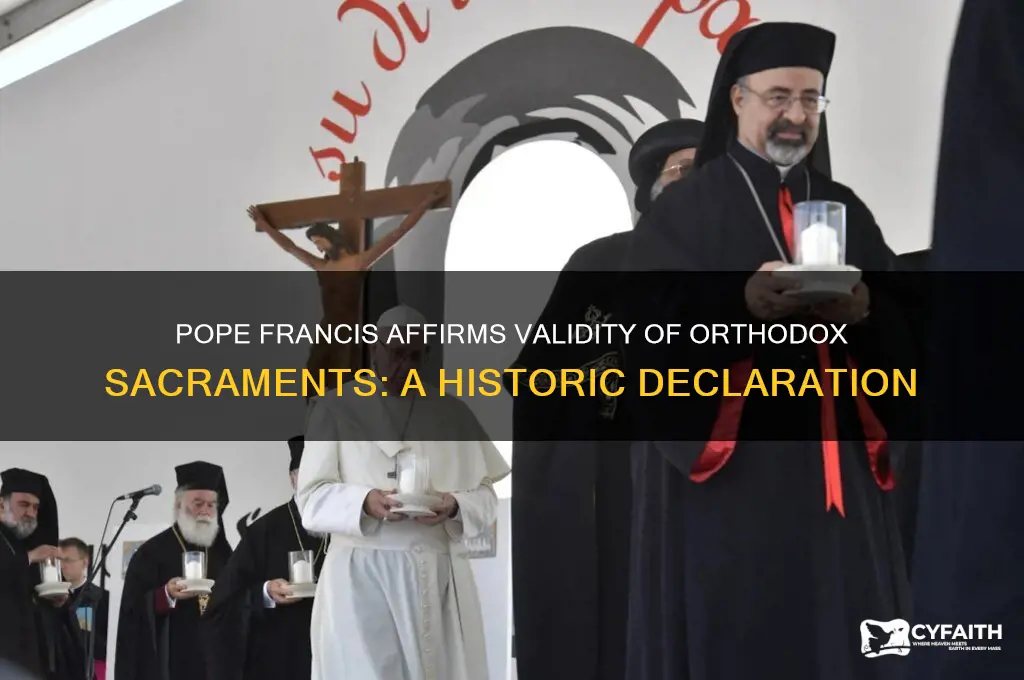 which roman catholic pope declared orthodox sacraments valid