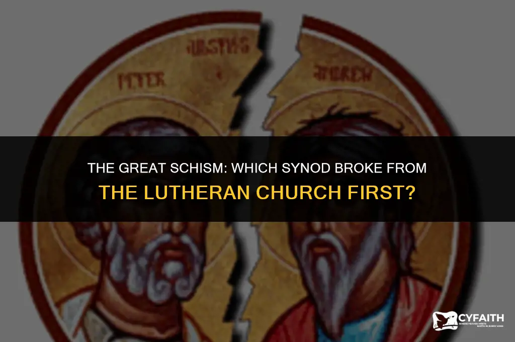 which synod broke from the lutheran church first