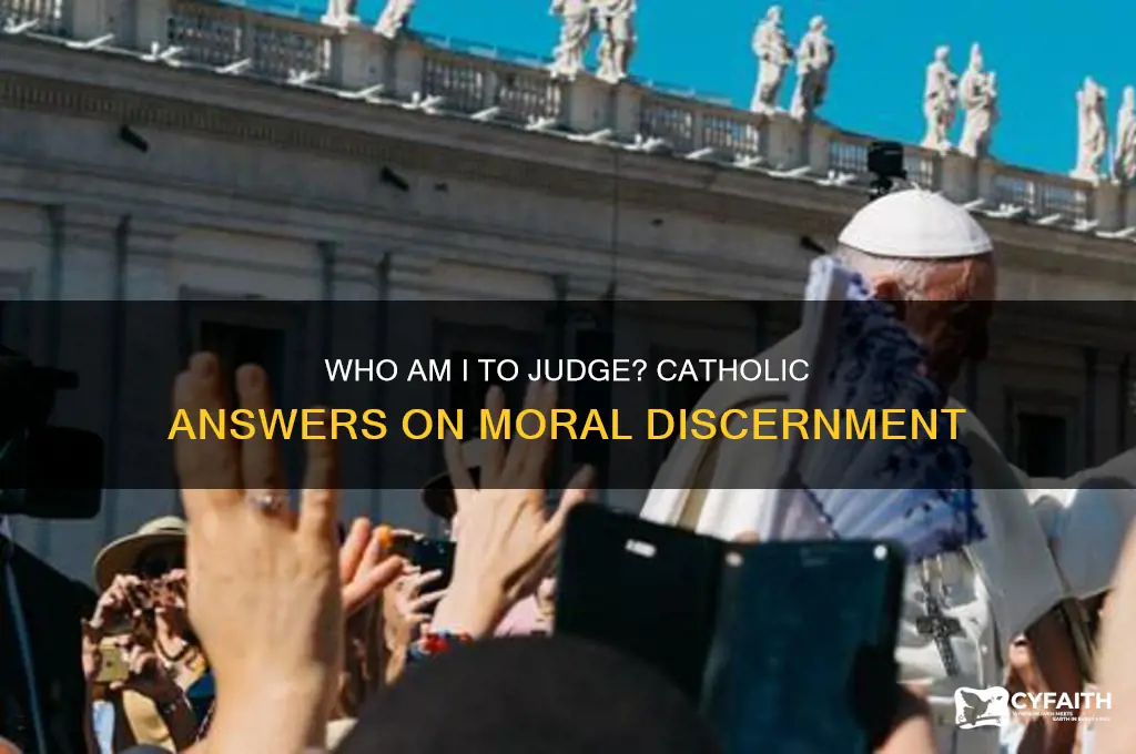 who am i to judge catholic answers