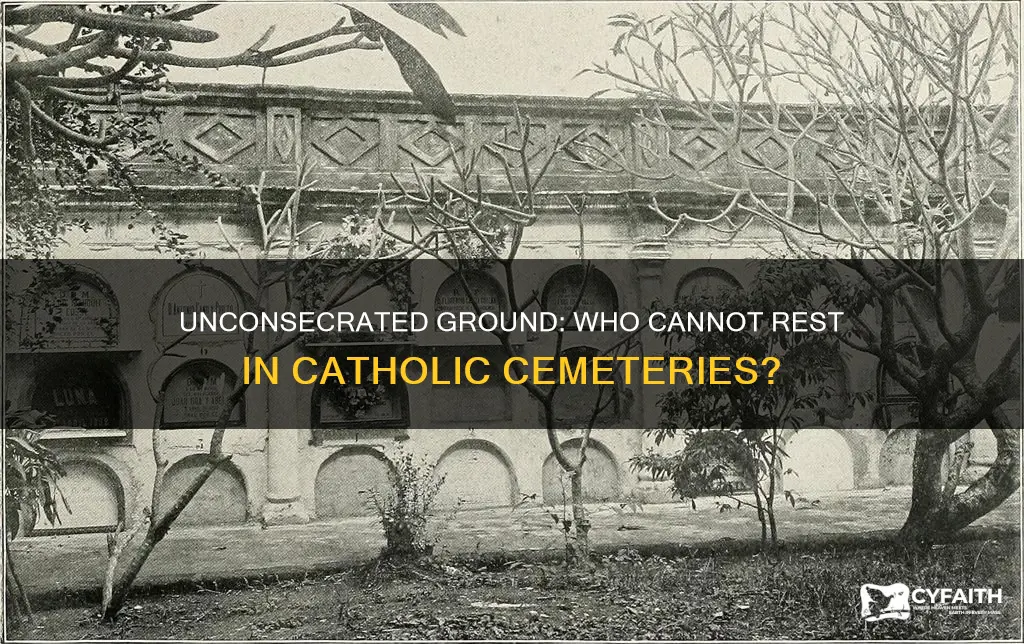 who cannot be buried in a catholic cemetery