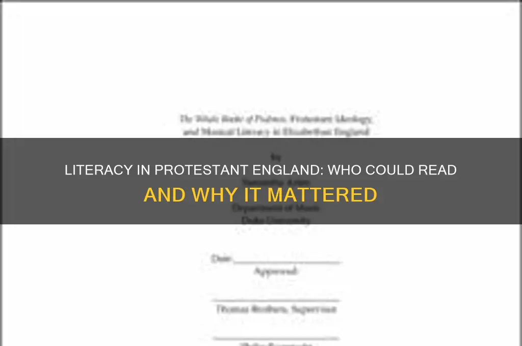who could read in protestant england