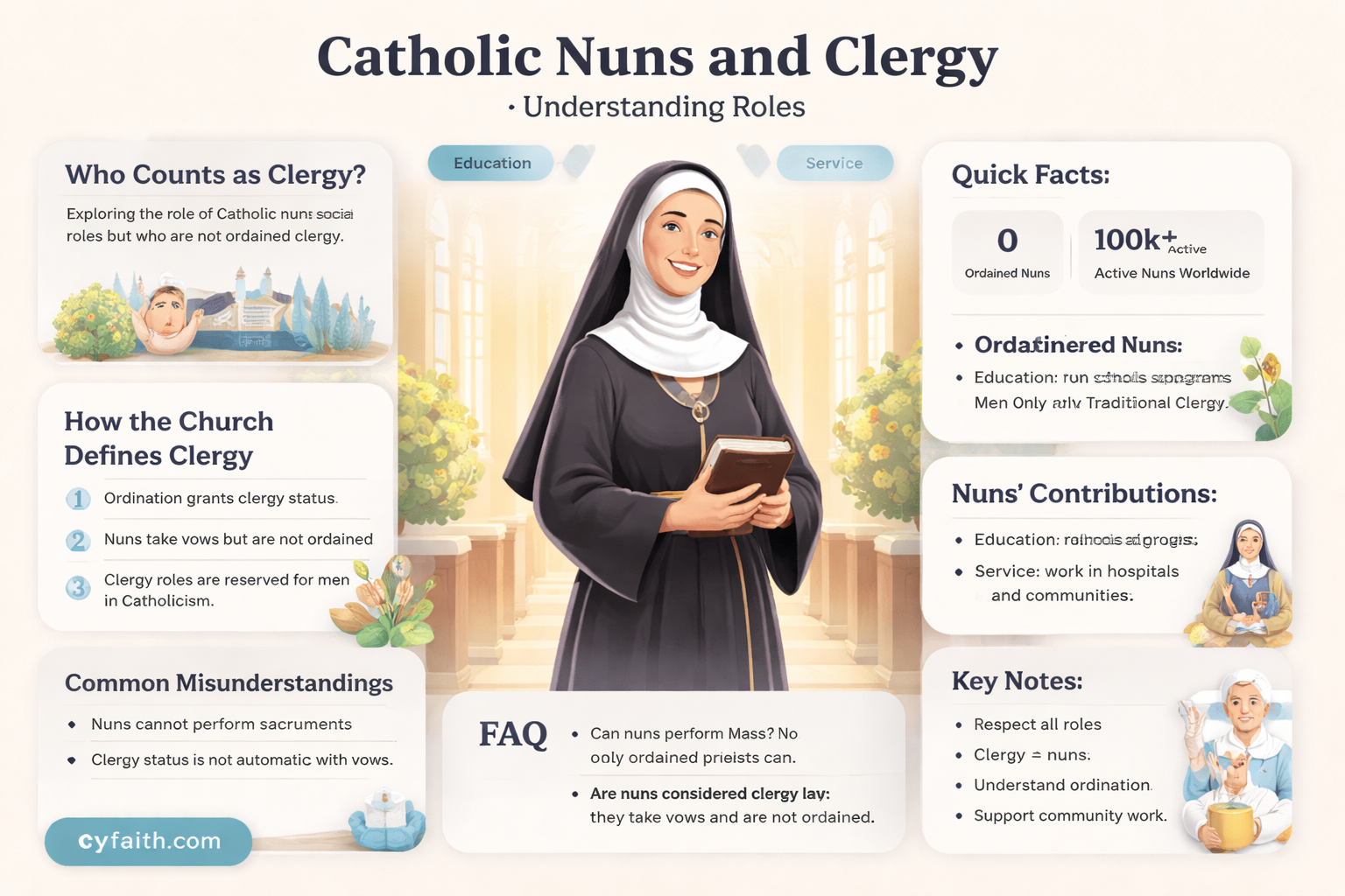 are catholic nuns part of the clergy