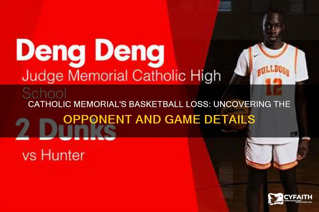 who did catholic memorial lose to in basketball