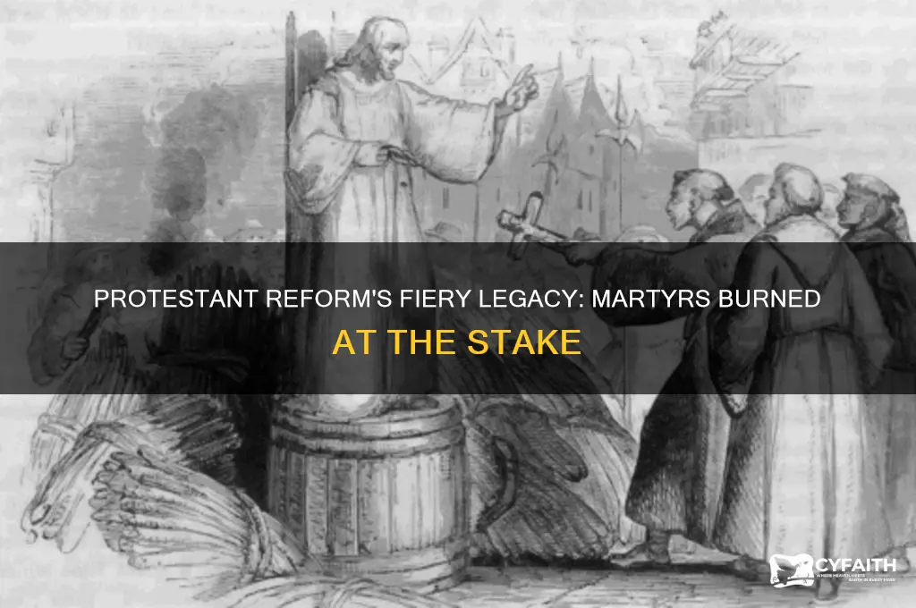 who dies at the stake due to the protestant reform