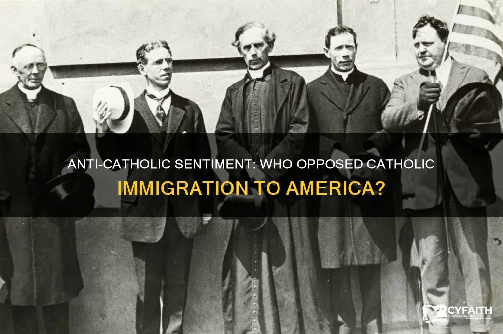 who opposed catholic immagrtion to america