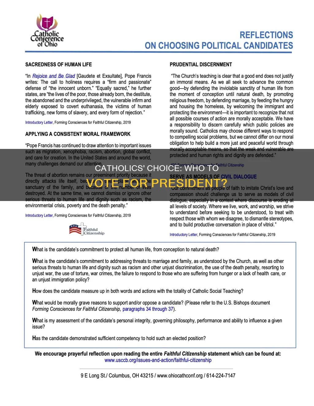 who should catholics vote for president