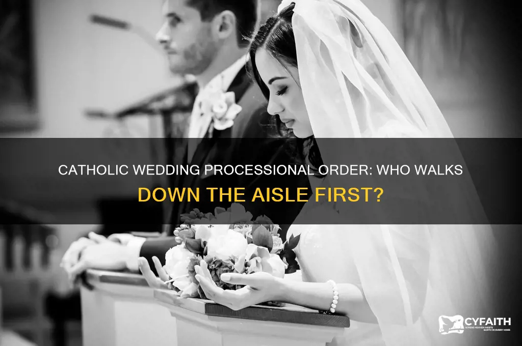 who walks down the aisle first in a catholic wedding