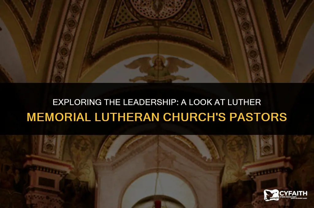 who was the pastor at luther memorial lutheran church baltimore