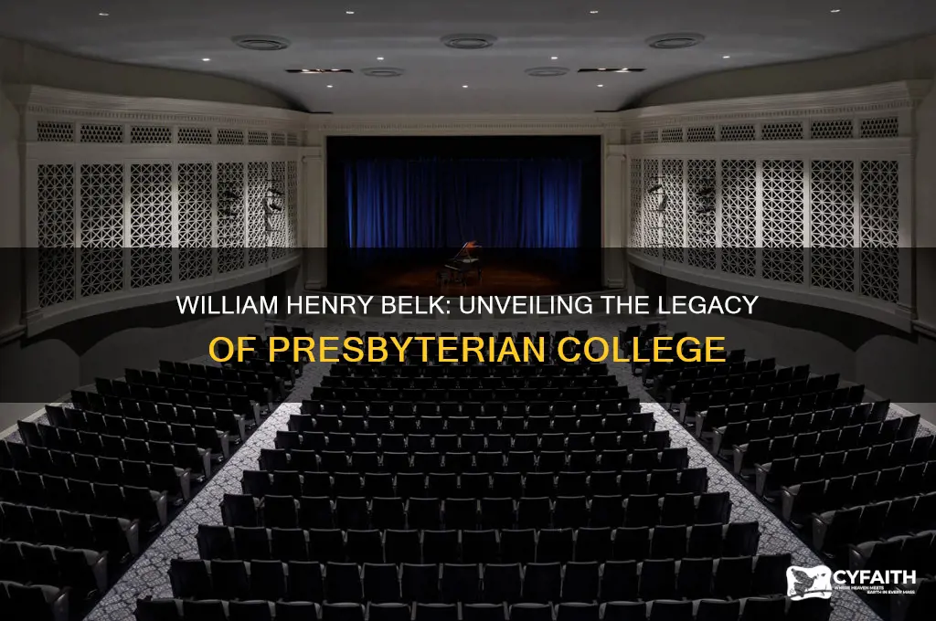 who was william henry belk of presbyterian college