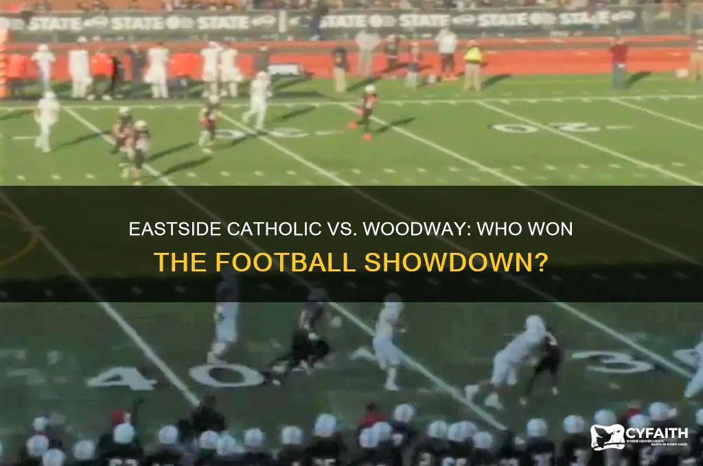 who won eastside catholic and woodway football game