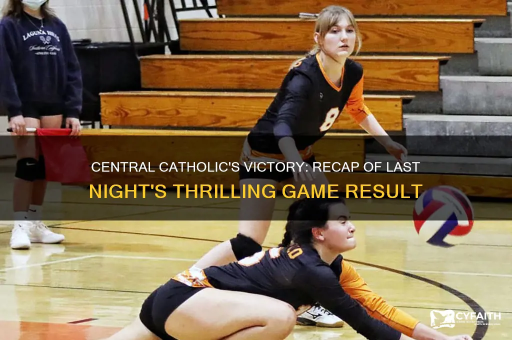 who won the central catholic game last night