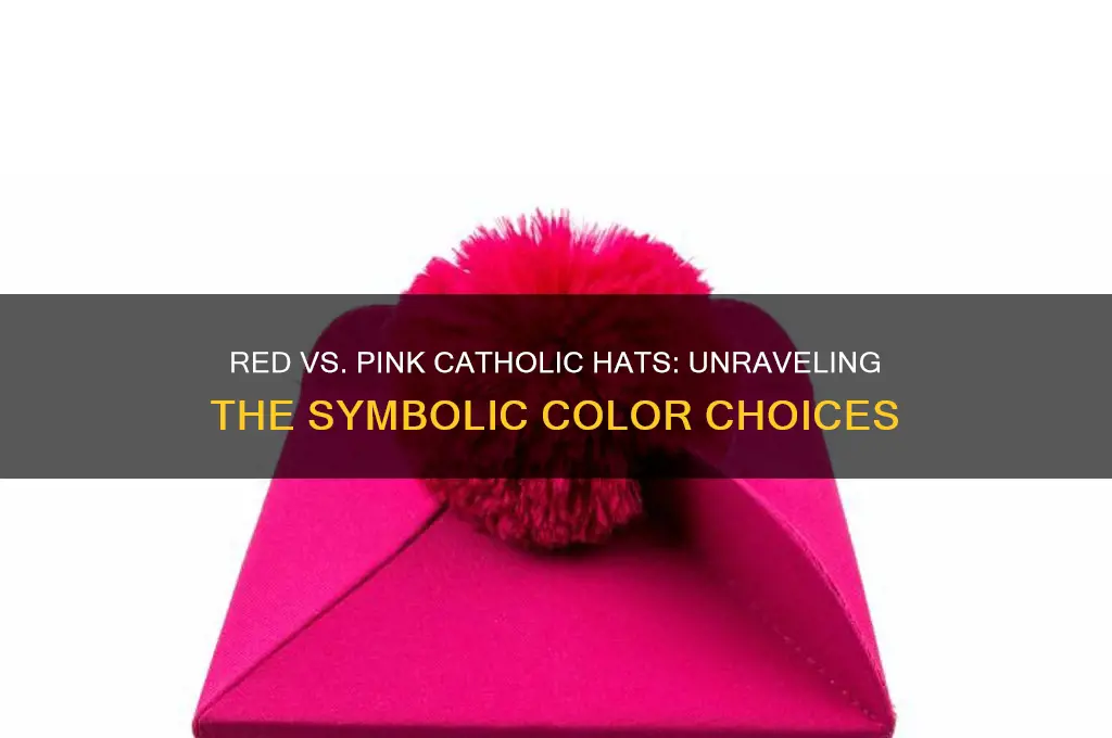 why are some hats red and some pink catholic