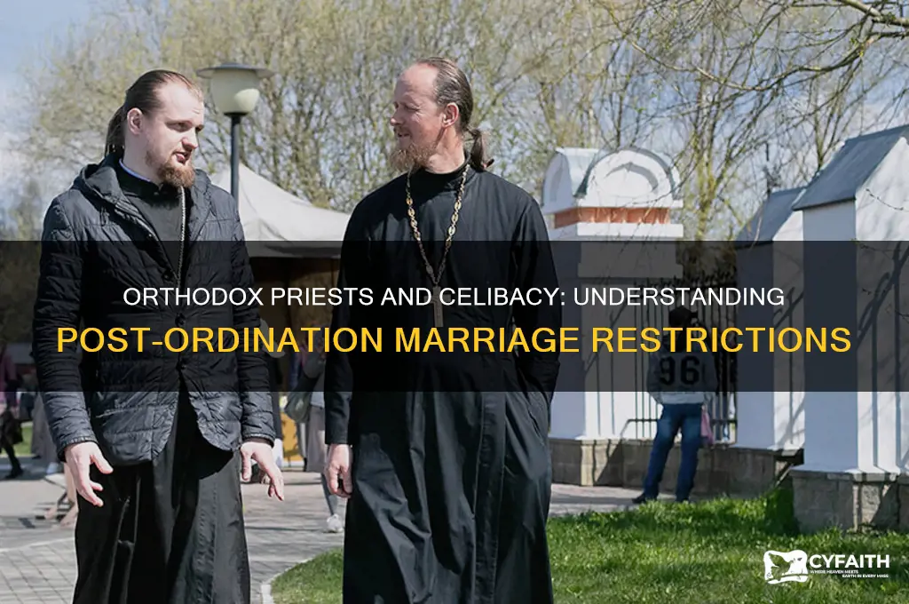 why can orthodox priests not marry after being ordained