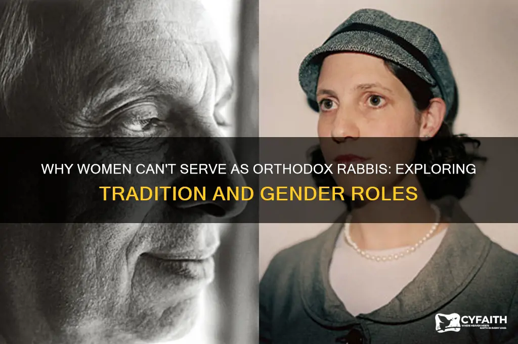 why can t women be orthodox rabbis