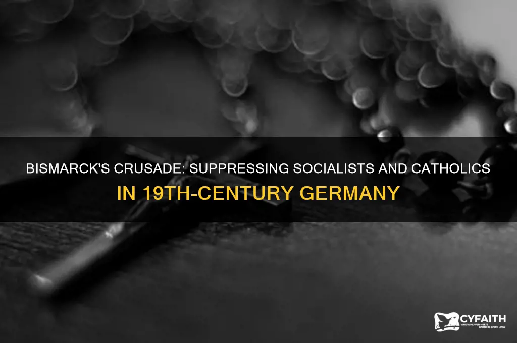 why did bismarck target th4e socailists and the catholics