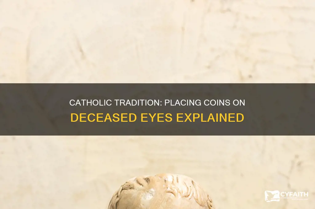 why did catholics put money over eyes of dead