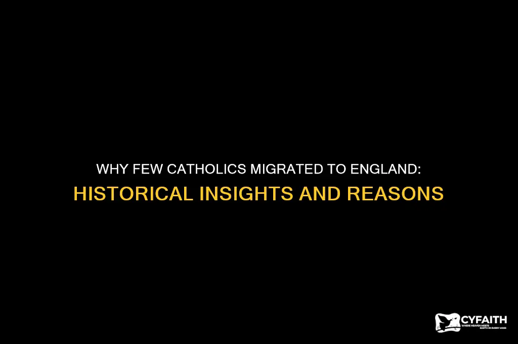 why did few catholics move to england