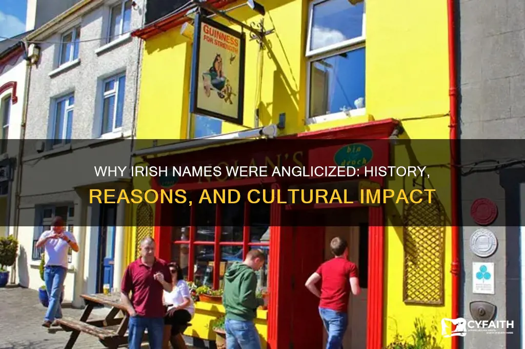 why did irish names get anglicized