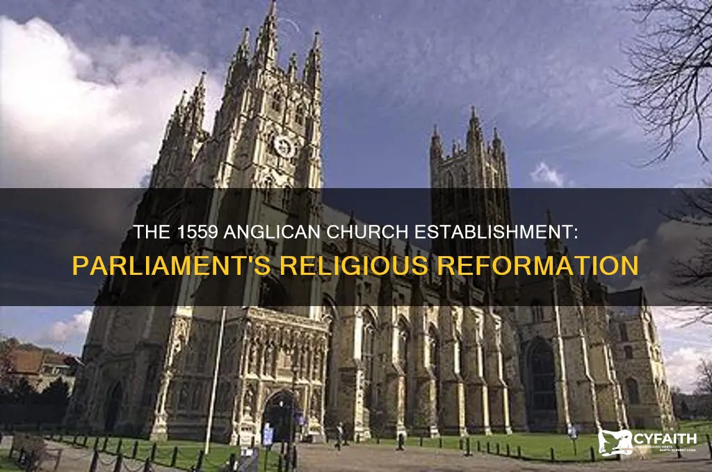 why did parliament establish the anglican church in 1559