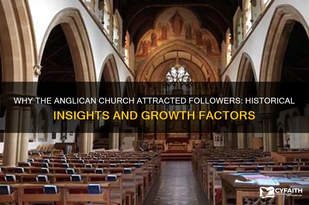 why did the anglican church gain followers