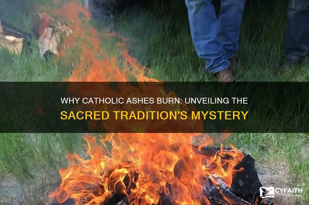 why do catholic ashes burn