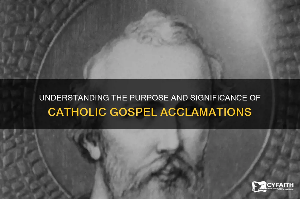 why do catholic gospel acclamation