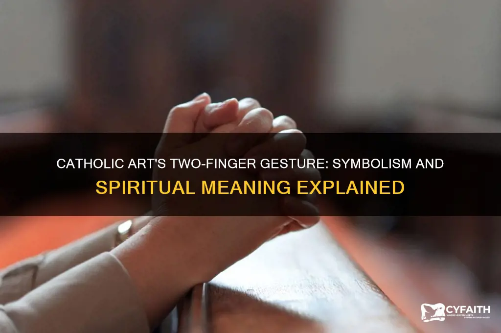 why do catholic paintings hold up two fingers