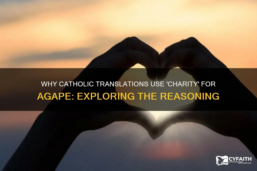 why do catholic translate agape as c he arity