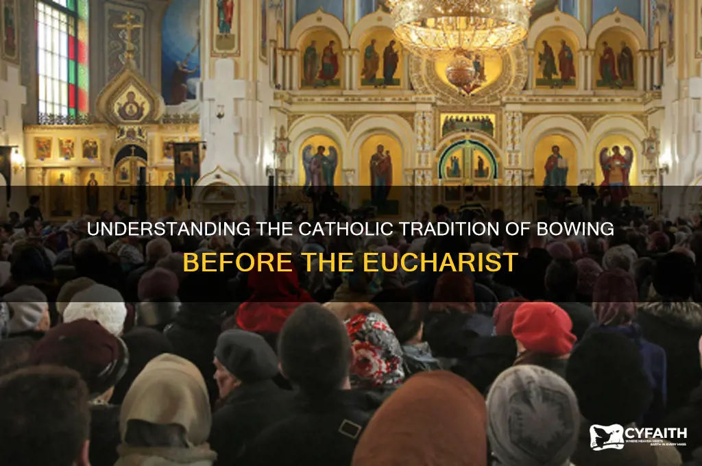 why do catholics bow before receiving the eucharist