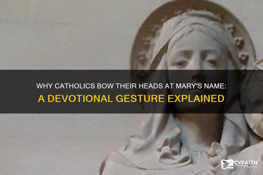 why do catholics bow their heads when mary is mentioned