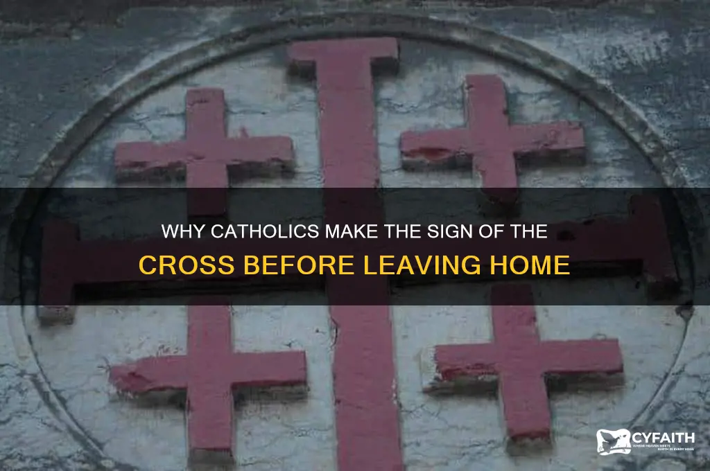 why do catholics cross themselves as they leave their home