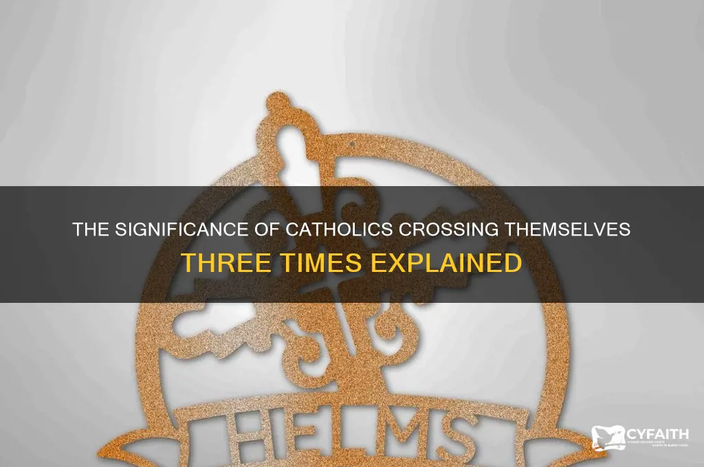 why do catholics cross themselves three times