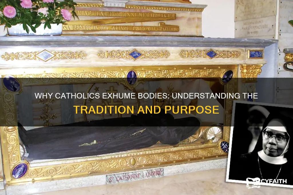 why do catholics exhume bodies