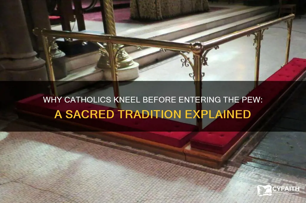 why do catholics kneel before entering the pew