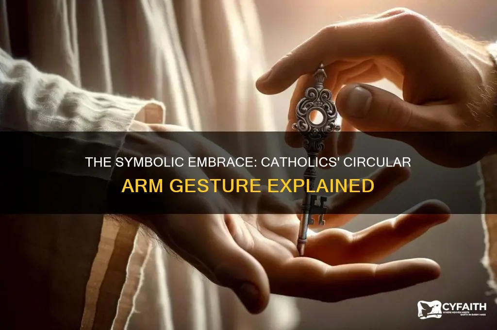 why do catholics make a circle with their arms